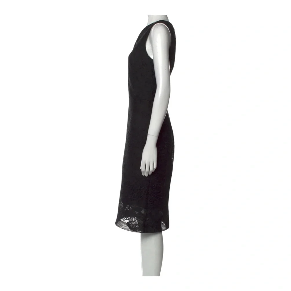 Badgley Mischka Women’s Black Lace Pattern Midi Length Dress Size: M | US 8 - Picture 2 of 9